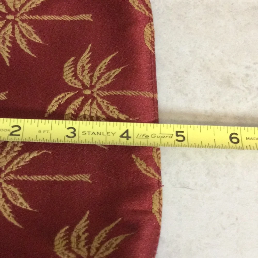 Celebrity Gold Palm-Print Pouch in Burgundy